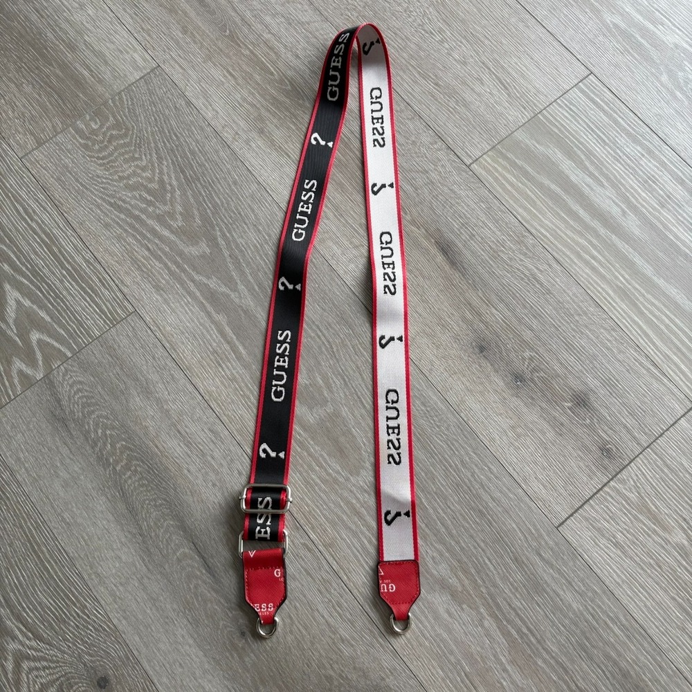 Guess Red Black White Logo Handbag Shoulder Crossbody Bag Strap